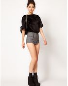 ASOS Collection Asos Leather Shorts with Military Detail - Lyst