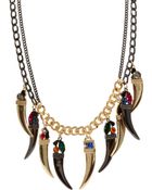 Asos Premium Jewelled Horn Necklace - Lyst