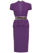 Bottega Veneta Dress with Peplum and Velvet Detail - Lyst