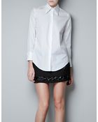 Zara Poplin Studio Shirt - Lyst