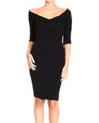 Versace Long Sleeve Milan Stitch Dress - Lyst