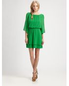 Alice + Olivia Petunia Bellsleeve Silk Dress - Lyst