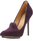 L.a.m.b. Dice Suede Pump Plum - Lyst