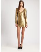 Haute Hippie Vneck Sequin Dress - Lyst