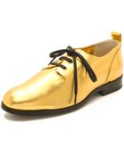 Jil Sander Navy Lace Up Flat Oxfords - Lyst