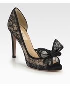 Valentino Lace Couture Bow Dorsay Pumps - Lyst