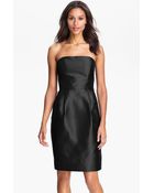 Eliza J Strapless Taffeta Sheath Dress - Lyst