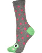 Topshop Grey Frog Ankle Socks - Lyst