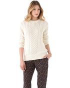Club Monaco Aran Sweater - Lyst