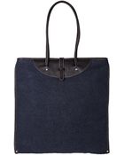 Calabrese Bags Navy Rotolo Boiled Wool Tote Bag - Lyst