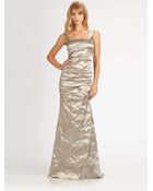 Nicole Miller Metallic Gown - Lyst
