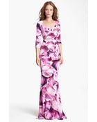 Roberto Cavalli Flower Print Gown - Lyst