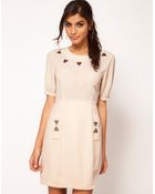 ASOS Collection Asos Mini Dress with Heart Applique - Lyst