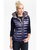 Bernardo Hooded Iridescent Down Vest - Lyst