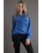 Fifteen-twenty Drape Wrap Blouse - Lyst