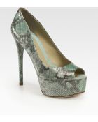 B Brian Atwood Bambola Snakeprint Leather Pumps - Lyst