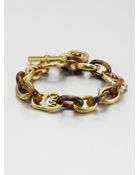 Michael Kors Tortoise-Print Link Bracelet - Lyst