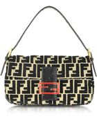 Fendi Velvet and Python Monogram Baguette - Lyst