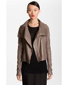 Rick Owens Quilted Seam Leather Jacket - Lyst