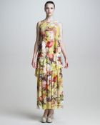 Jean Paul Gaultier Womens Tiered Floral Print Maxi Dress - Lyst