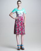 Marc Jacobs Scoopneck Floral Print Dress - Lyst