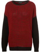 Topshop Knitted 2 Tone Texture Grunge Jumper - Lyst