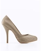 Ann Taylor Simone Pleated Leather Platform Pumps - Lyst