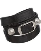 Balenciaga Arena Giant Nickel Double Tour Bracelet - Lyst