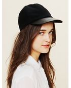 Free People Leather Brim Cap - Lyst