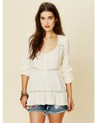 Free People Pintuck Bubble Sleeve Tunic - Lyst