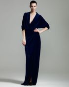 Lanvin Velvet Wrap Gown - Lyst