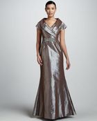 Rickie Freeman for Teri Jon Taffeta Capsleeve Gown - Lyst