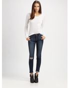 J Brand Distressed Cigarette Jeans - Lyst