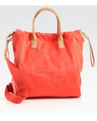 Tory Burch Perforated Nylon Drawstring Tote - Lyst