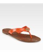 Tory Burch Thora Patent Leather Thong Sandals - Lyst