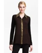 Alberto Makali Sequin Trim Shirt - Lyst