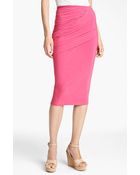 Donna Karan New York Collection Draped Jersey Skirt - Lyst