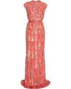 Elie Saab Fully Beaded Cap Sleeve Gown - Lyst