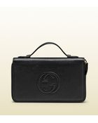 Gucci Black Leather Travel Document Case - Lyst
