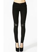 Nasty Gal Ripped Stud Skinny Jeans - Lyst