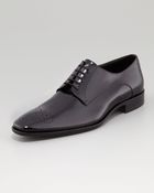 Hugo Boss Celebio Perforated Leather Laceup Black - Lyst