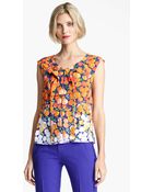 Marc Jacobs Dégradé Floral Silk Crepe Top - Lyst