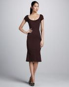 Zac Posen Bonded Jersey Dress with Flounced Hem - Lyst