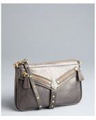 Botkier Pewter Leather Trigger Moto Clutch - Lyst