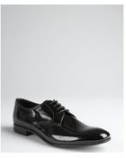 Prada Black Patent Leather Oxfords - Lyst