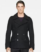 Ralph Lauren Black Label Modern Wool Melton Pea Coat - Lyst