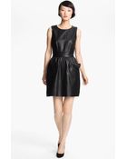 RED Valentino Bow Detail Leather Dress - Lyst