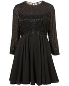 Topshop Beaded Fringe Flippy Dress - Lyst