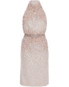 Elie Saab Halter Beaded Shift Dress - Lyst