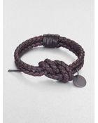 Bottega Veneta Intrecciato Leather Knot Bracelet - Lyst